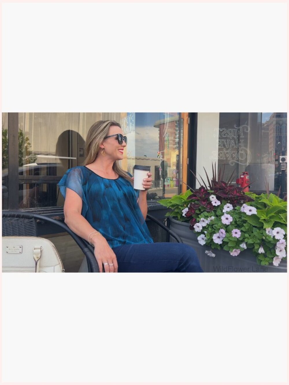 Flutter Short Sleeve Pleated Front Blouse Dressy Casual - Picture 7 of 7